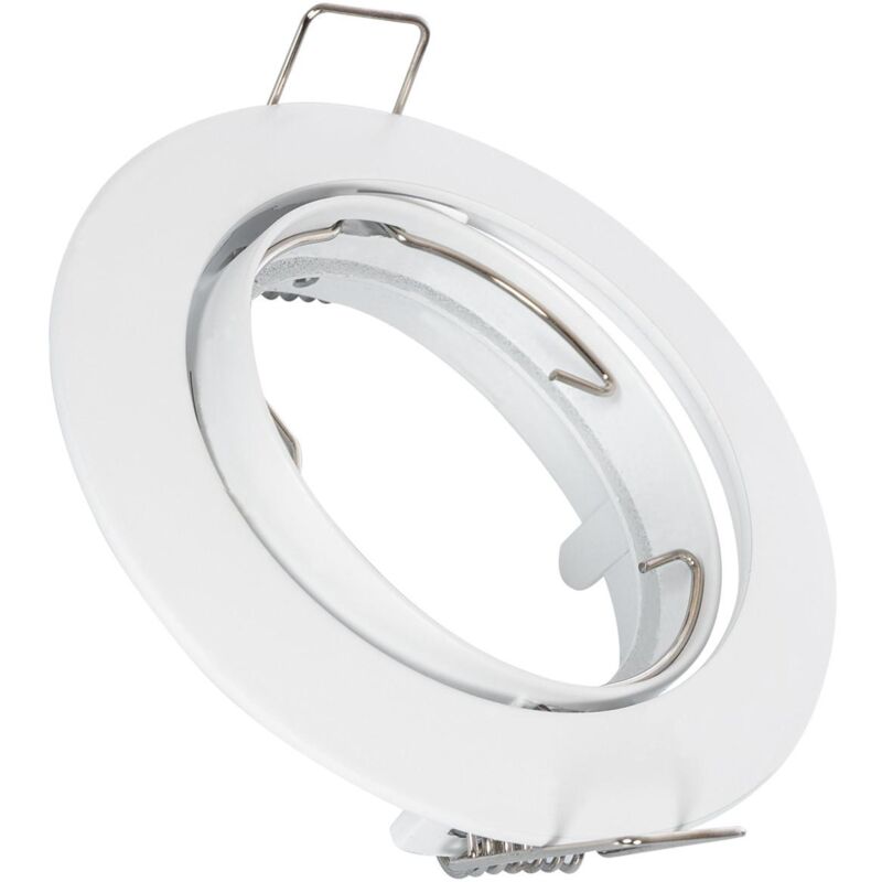 foto del prodotto portafaretto downlight circolare basculante per lampadina led gu10 gu5.3 foro 72 mm bianco