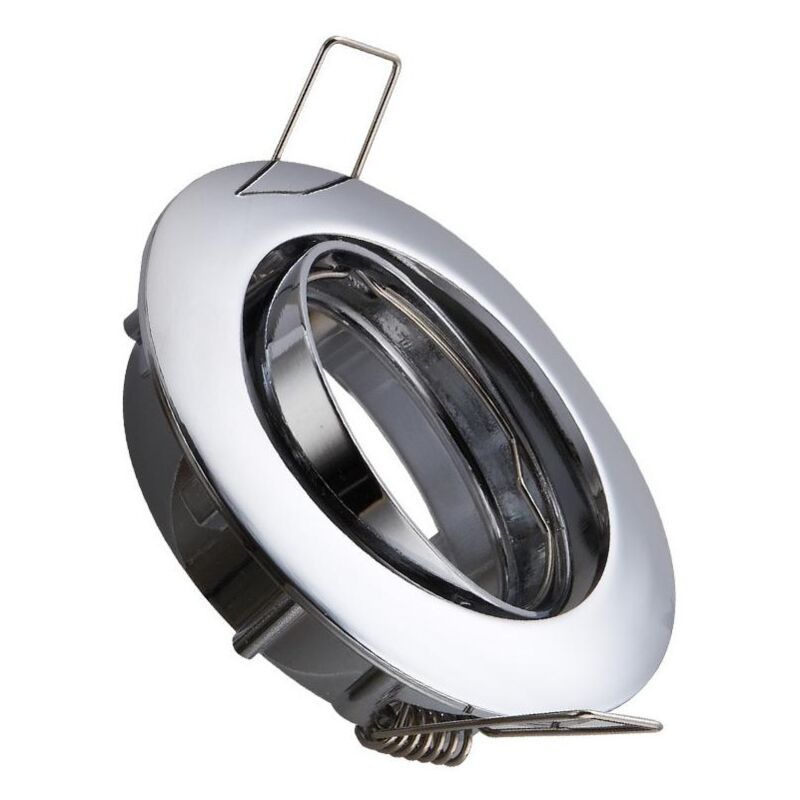 foto del prodotto portafaretto downlight circolare basculante per lampadina led gu10 gu5.3 foro 72 mm cromato