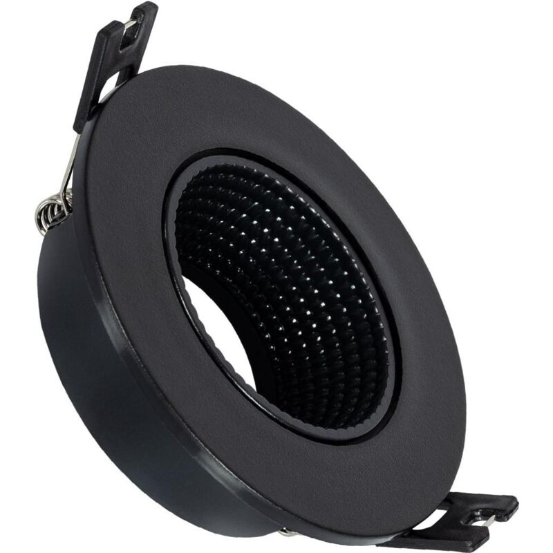 immagine 0 del prodotto portafaretto downlight circolare basculante per lampadina led gu10 gu5.3 foro 75 mm nero