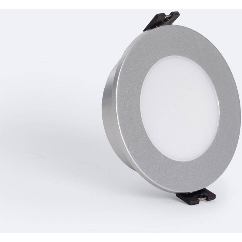 foto del prodotto portafaretto downlight circolare ip65 per lampadina led gu10 gu5.3 foro 75 mm minus argento