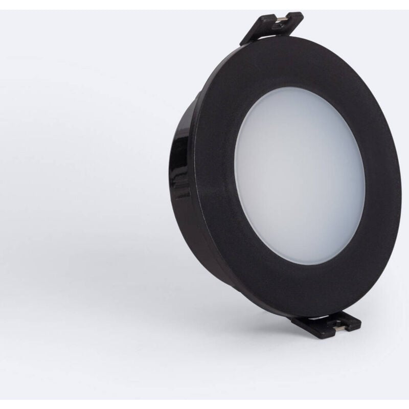 foto del prodotto portafaretto downlight circolare ip65 per lampadina led gu10 gu5.3 foro 75 mm minus nero