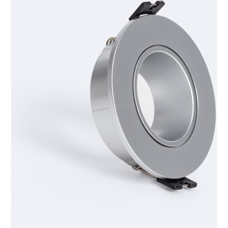 foto del prodotto portafaretto downlight conico basso ugr nero per lampadina led gu10 gu5.3 foro 90mm argento