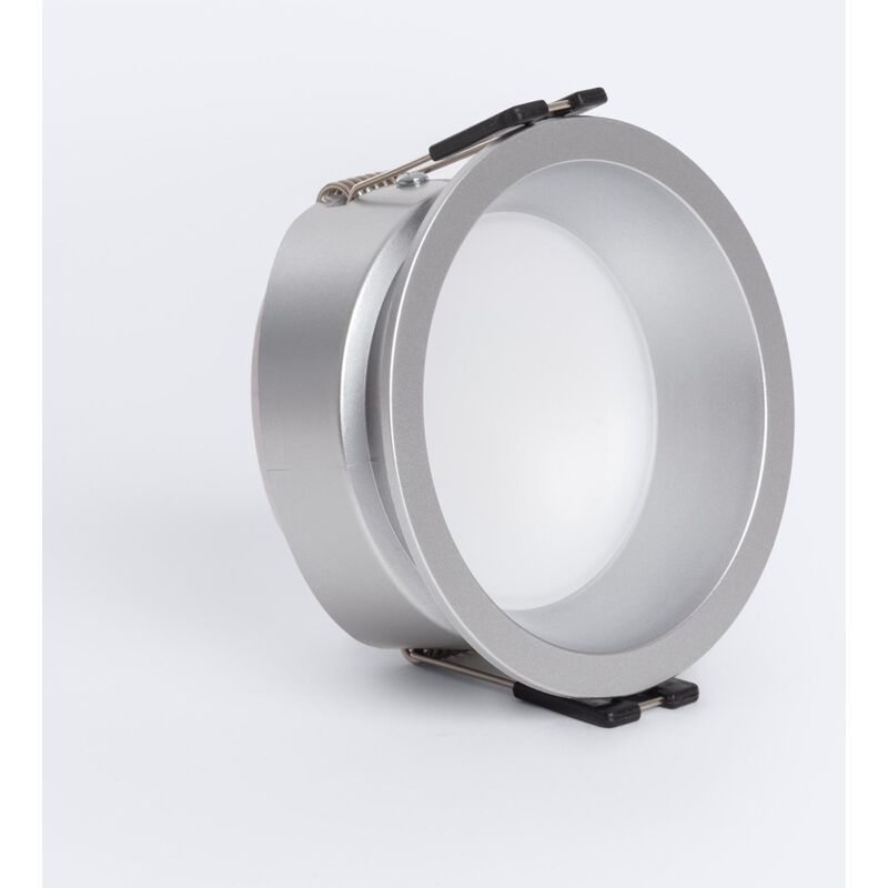 foto del prodotto portafaretto downlight conico ip65 lampadina led gu10 gu5.3 foro 75 mm argento