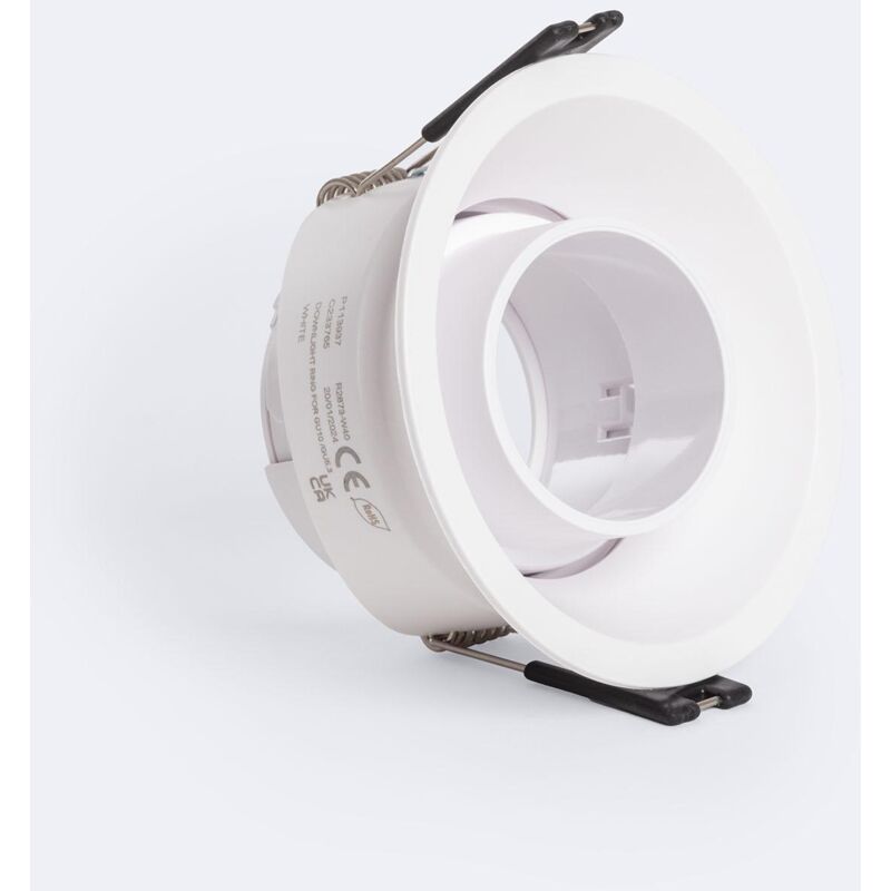 foto del prodotto portafaretto downlight conico orientabile basso ugr per lampadina led gu10 gu5.3 foro 85 mm suefix bianco