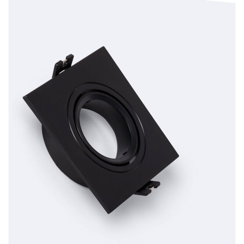 foto del prodotto portafaretto downlight quadrato basculante per lampadina led gu10 gu5.3 foro 75 mm nero