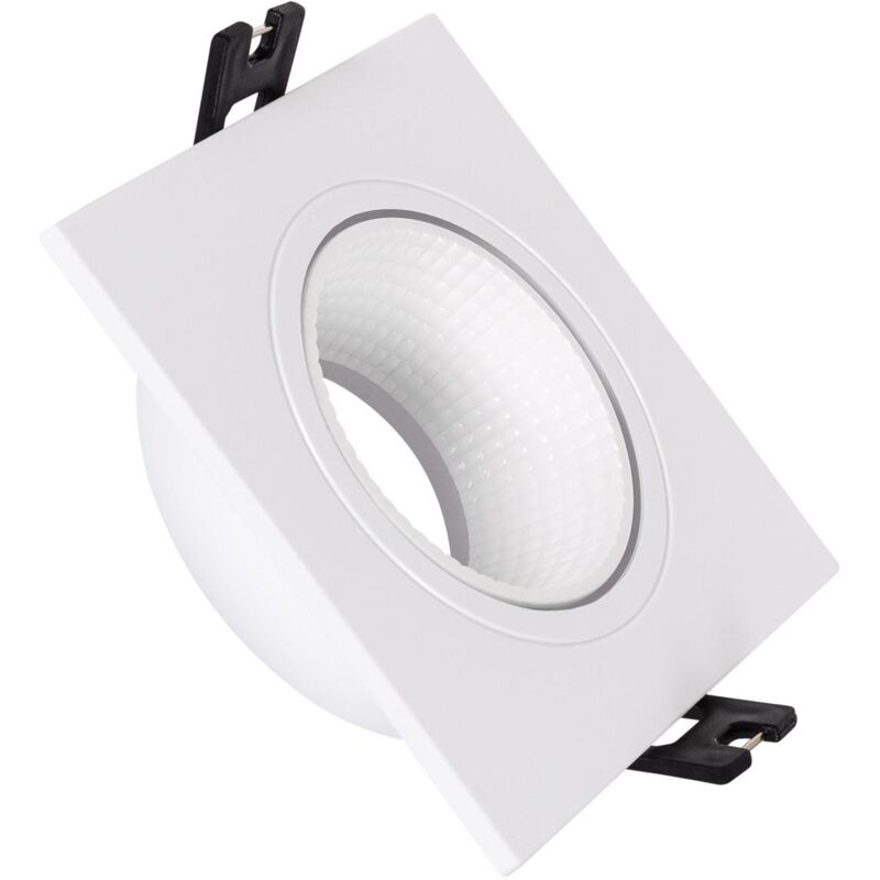 foto del prodotto portafaretto downlight quadrato basculante per lampadina led gu10 gu5.3 foro 80 mm nero