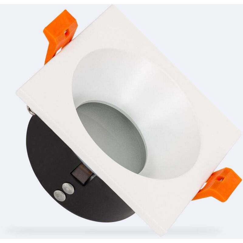 foto del prodotto portafaretto downlight quadrato ip65 per lampadina led gu10 foro 75 mm bianco