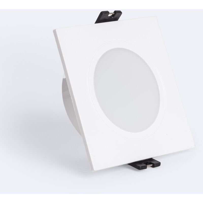 immagine 0 del prodotto portafaretto downlight quadrato ip65 per lampadina led gu10 gu5.3 foro 75 mm bianco