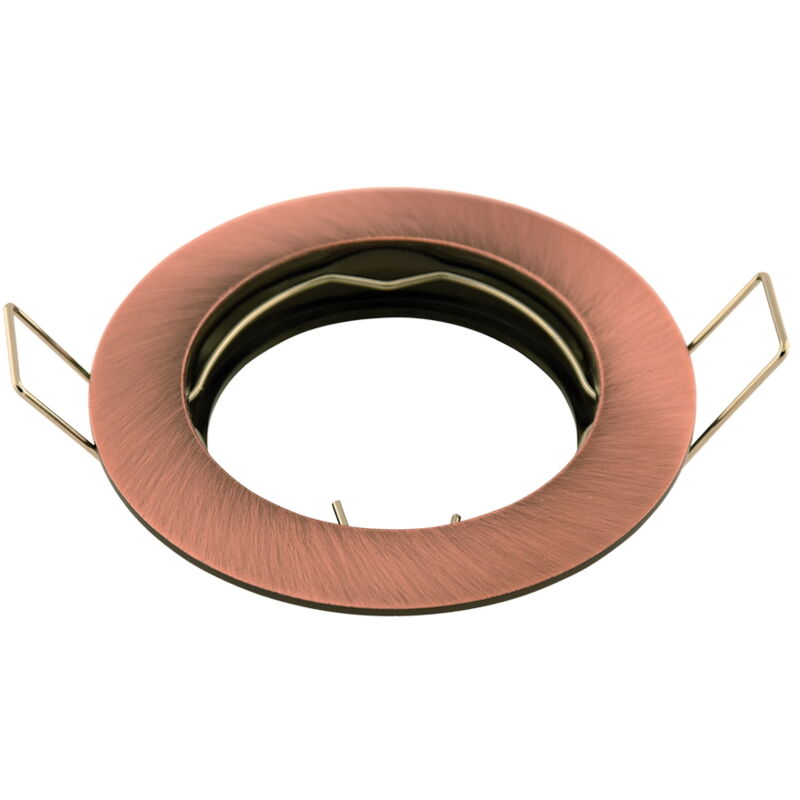 foto del prodotto portafaretto fisso gu10 mr16 da incasso 80mm rame rotondo novaline