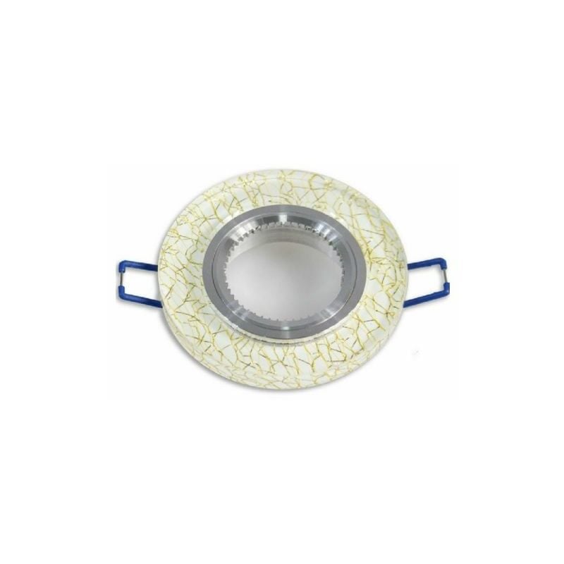 foto del prodotto portafaretto gu10 rotondo vetro con venatura oro p15 gu10 o