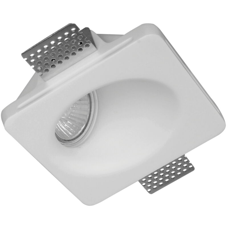 foto del prodotto portafaretto in gesso 45 gu10 mr16 da incasso 120x120x65mm bianco quadrato novaline