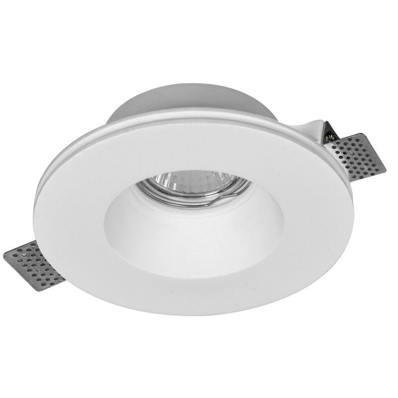 foto del prodotto portafaretto in gesso gu10 mr16 da incasso 130x130x45mm bianco rotondo novaline