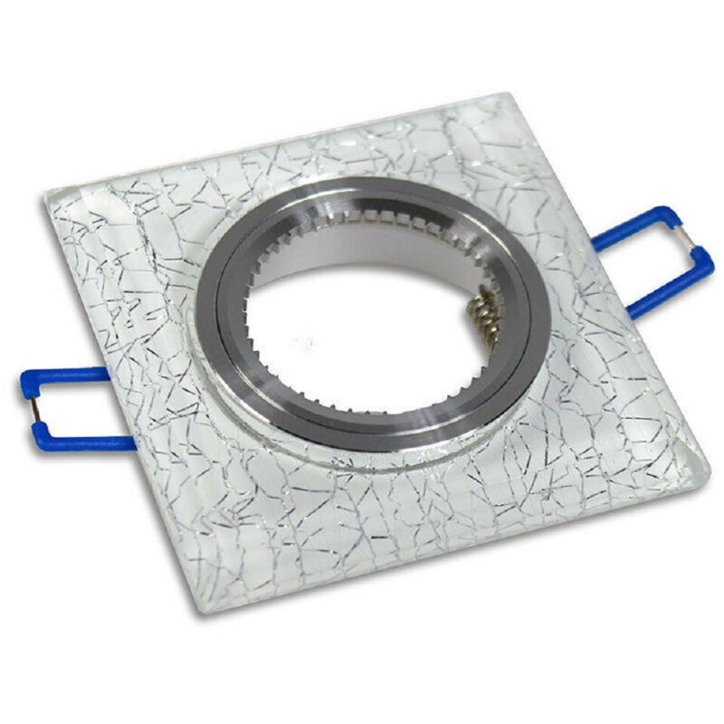 foto del prodotto portafaretto incasso per faretto quadrato p16 vetro glitterato bianco argento oro - argento - trade shop traesio