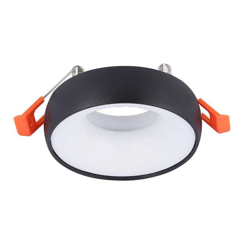 foto del prodotto portafaretto led da incasso gu10 rotondo nero riflettore bianco, supporto inclinato - v-tac