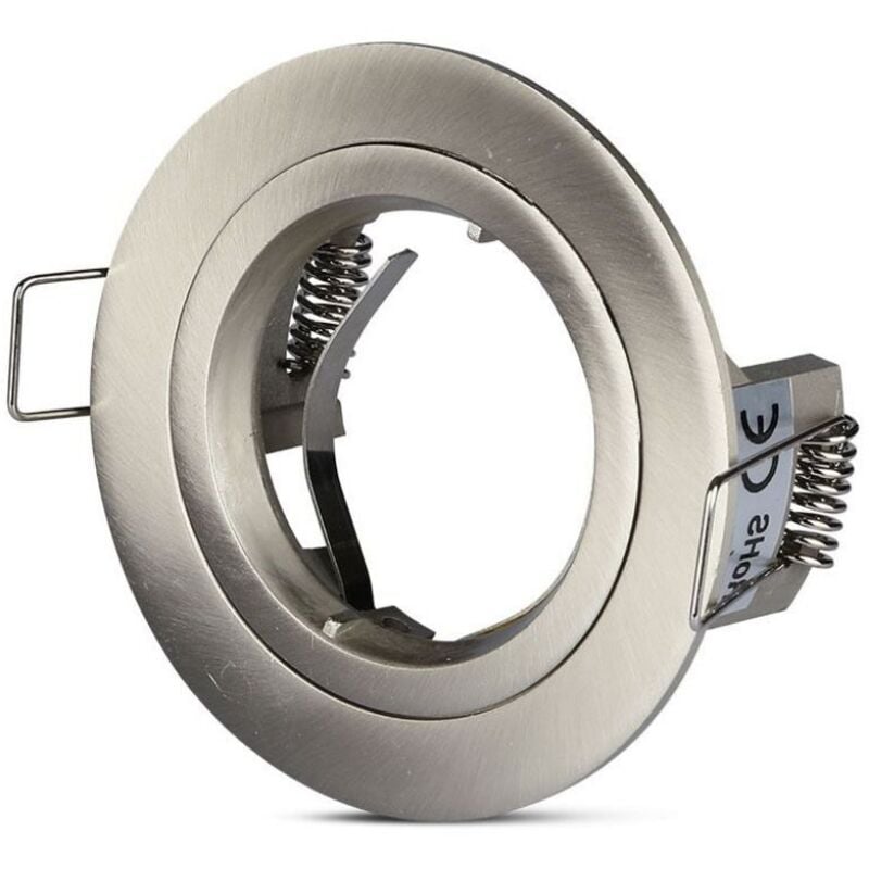 foto del prodotto portafaretto led da incasso rotondo gu10 e gu5.3 mr16 colore nichel satinato - v-tac