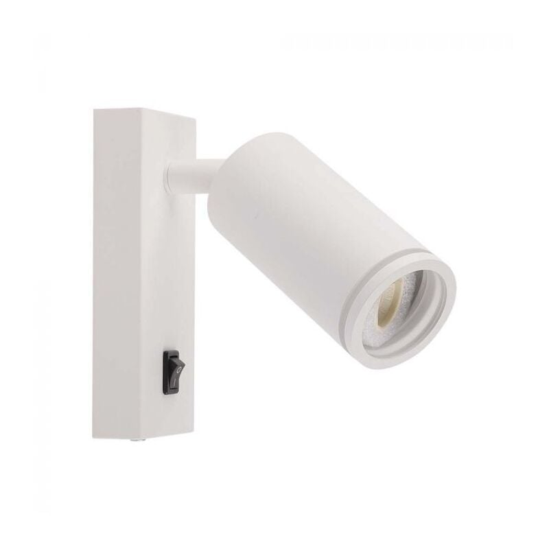 foto del prodotto portafaretto led da muro gu10 orientabile con interruttore e portalampada colore bianco v tac
