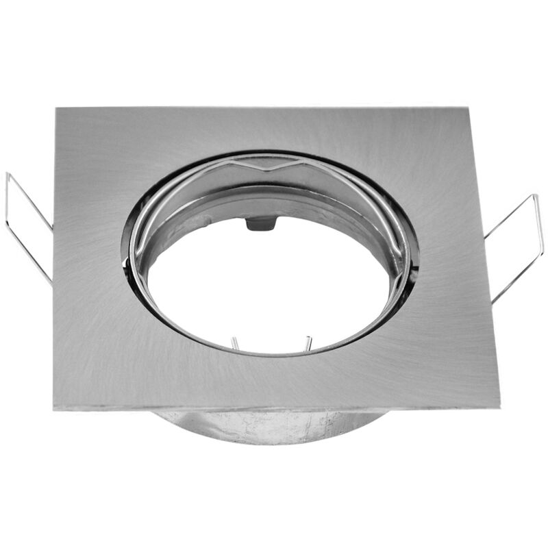 foto del prodotto portafaretto orientabile gu10 mr16 da incasso 83x83mm acciaio satinato quadrato 1 posto novaline