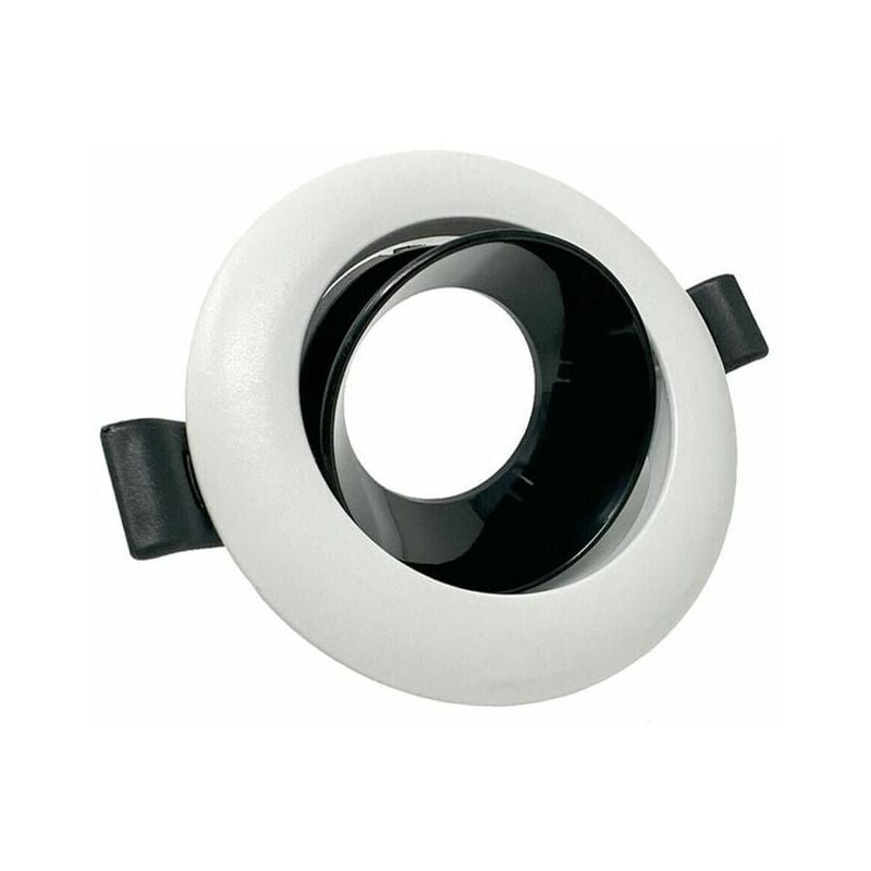 foto del prodotto portafaretto orientabile incasso per soffitto supporto faretto bianco nero