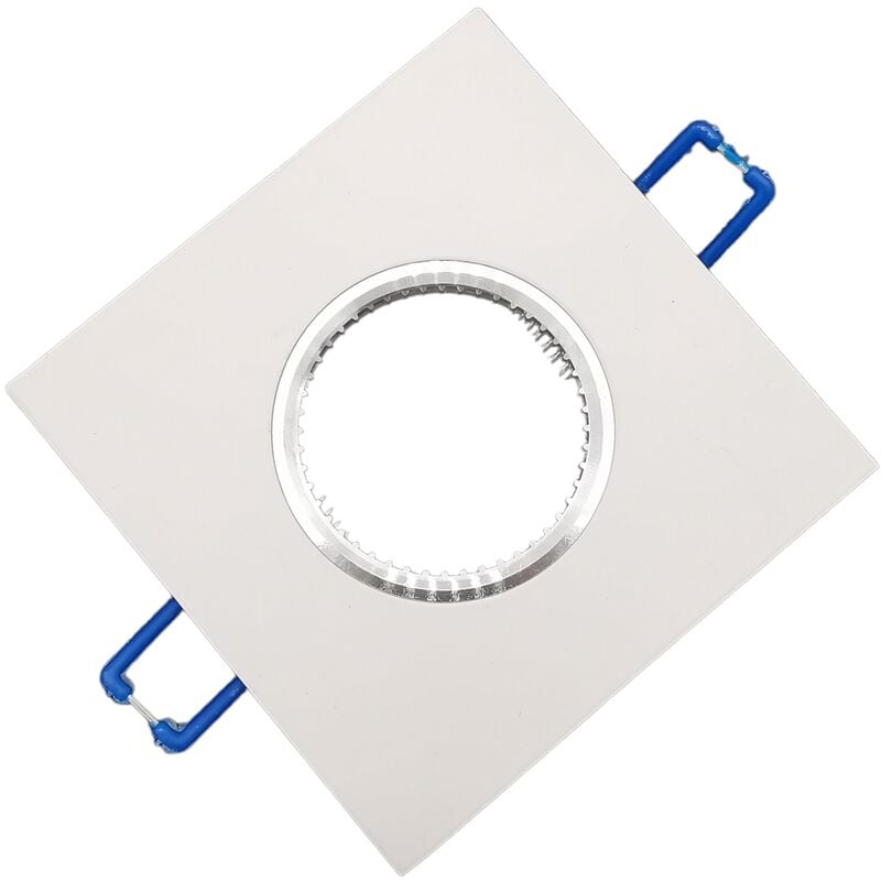 foto del prodotto portafaretto quadrato fisso da incasso soffitto cartongesso ultra slim per lampadine led gu10 mr16 bianco