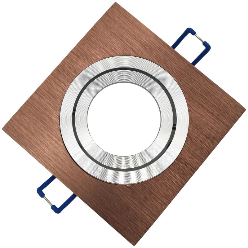 foto del prodotto portafaretto quadrato marrone orientabile da incasso cartongesso per lampadine led gu10 con ghiera svitabile