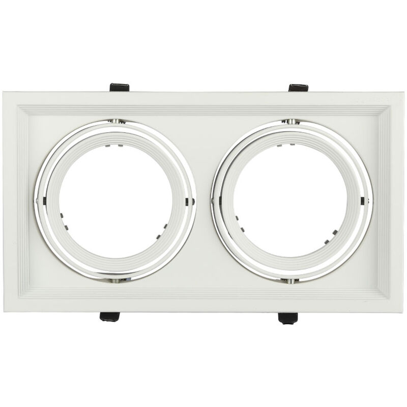 foto del prodotto portafaretto tipo ar111 doppio in alluminio colore bianco 3576 v tac