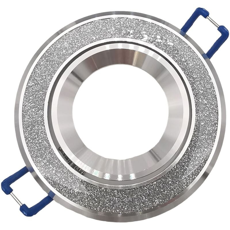 foto del prodotto portafaretto tondo argento con glitter brillantini orientabile da incasso cartongesso per lampadine led gu10