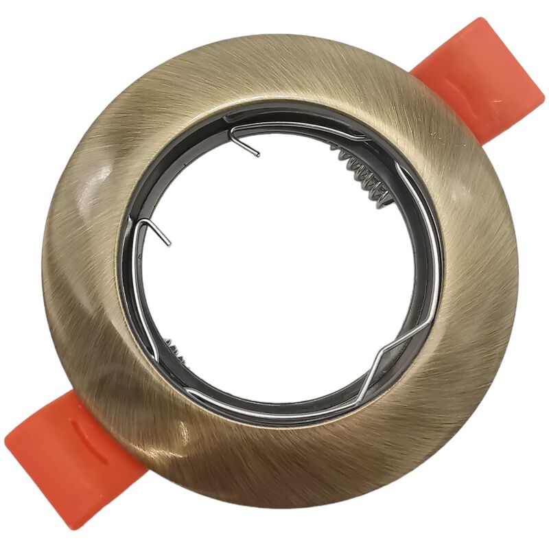foto del prodotto portafaretto tondo fisso da incasso controsoffitti cartongesso per lampadina led gu10 bronzo