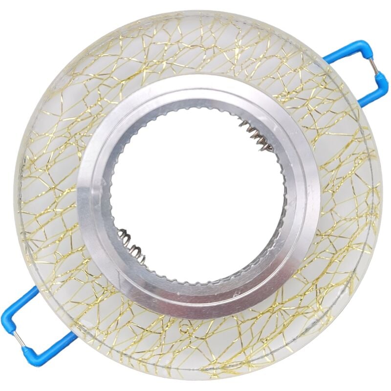 foto del prodotto portafaretto tondo in vetro argento oro fisso da incasso cartongesso per lampadine gu10 mr16 oro
