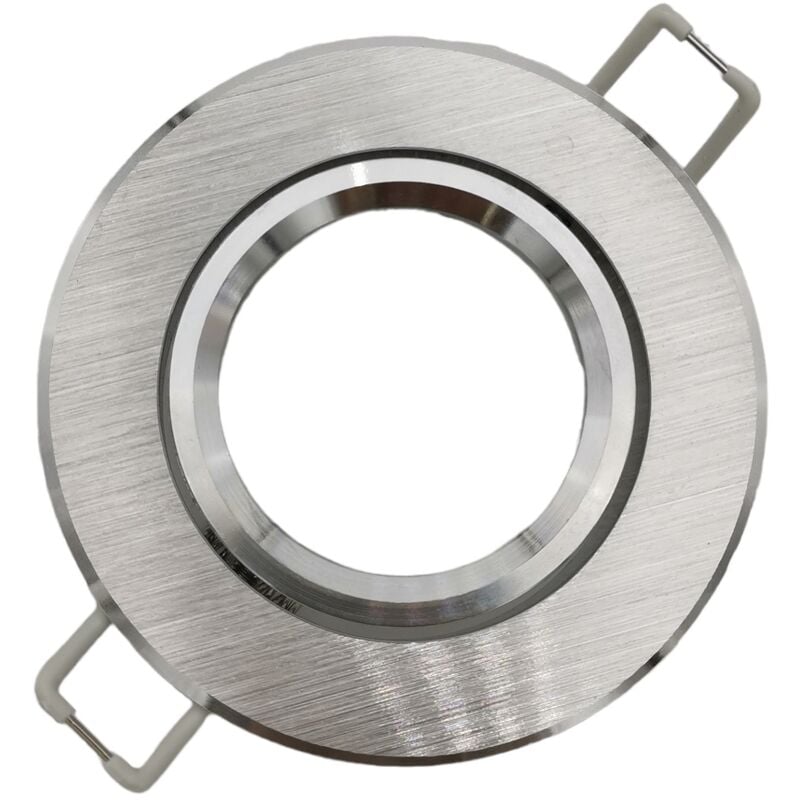 foto del prodotto portafaretto tondo orientabile da incasso cartongesso per lampadine led gu10 con ghiera svitabile argento