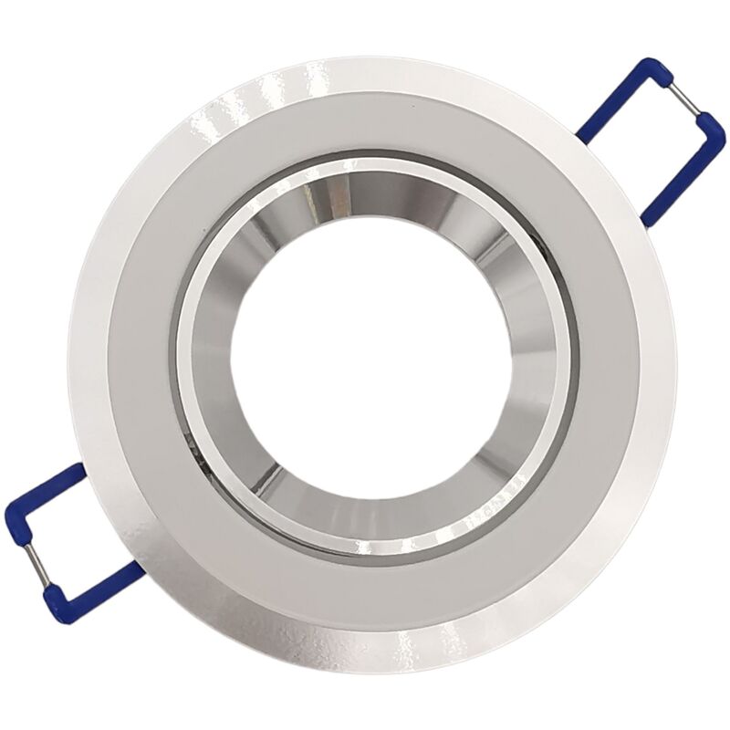 foto del prodotto portafaretto tondo orientabile da incasso cartongesso per lampadine led gu10 con ghiera svitabile bianco