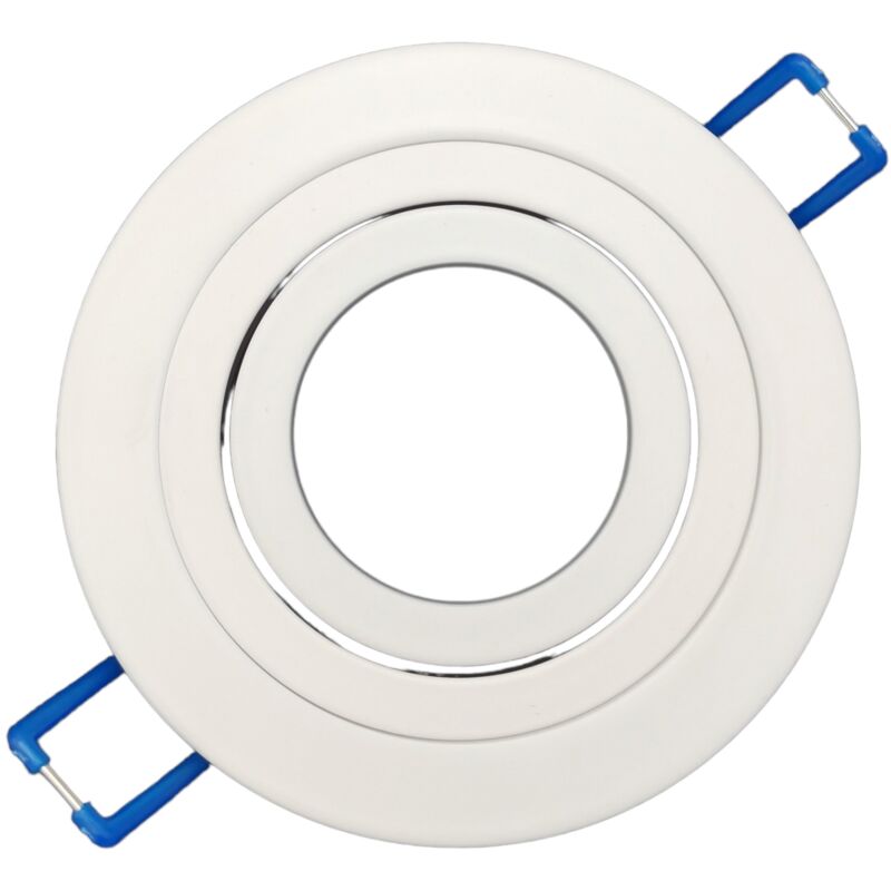 foto del prodotto portafaretto tondo orientabile da incasso cartongesso per lampadine led gu10 con ghiera svitabile bianco