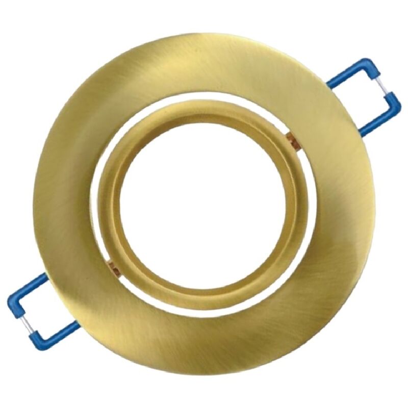 foto del prodotto portafaretto tondo orientabile da incasso soffitto cartongesso per lampadine led gu10 mr16 oro satinato