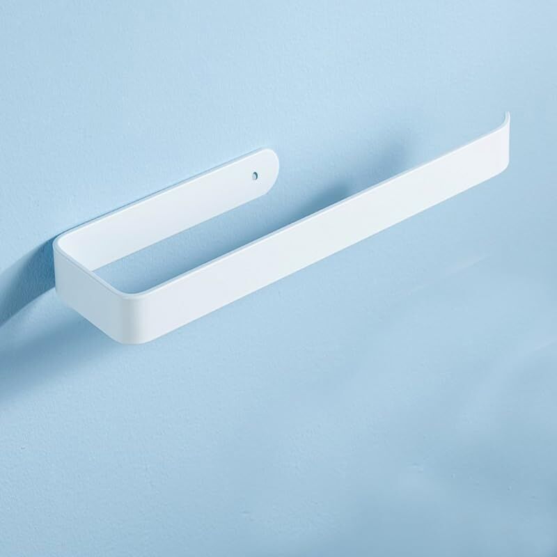 foto del prodotto portafazzoletti da parete bianco, portafazzoletti da parete autoadesivo o forato da 32,5 cm, portafazzoletti da spazio in alluminio per cucina,