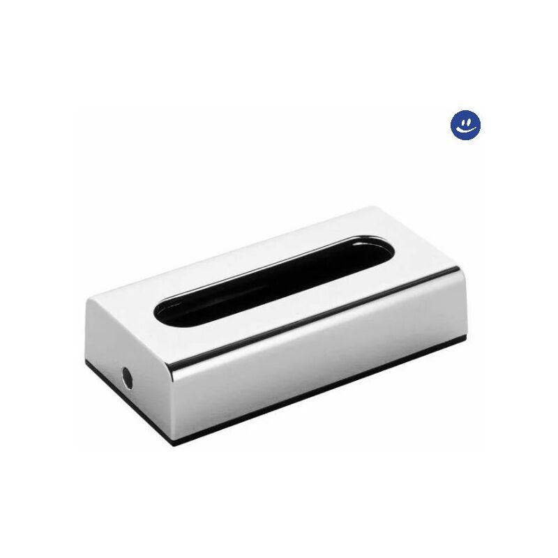 foto del prodotto portafazzoletti in resine termoplastiche cromato modello hotellerie dim. cm lxpxh 25,8x13,2x6,3 gedy