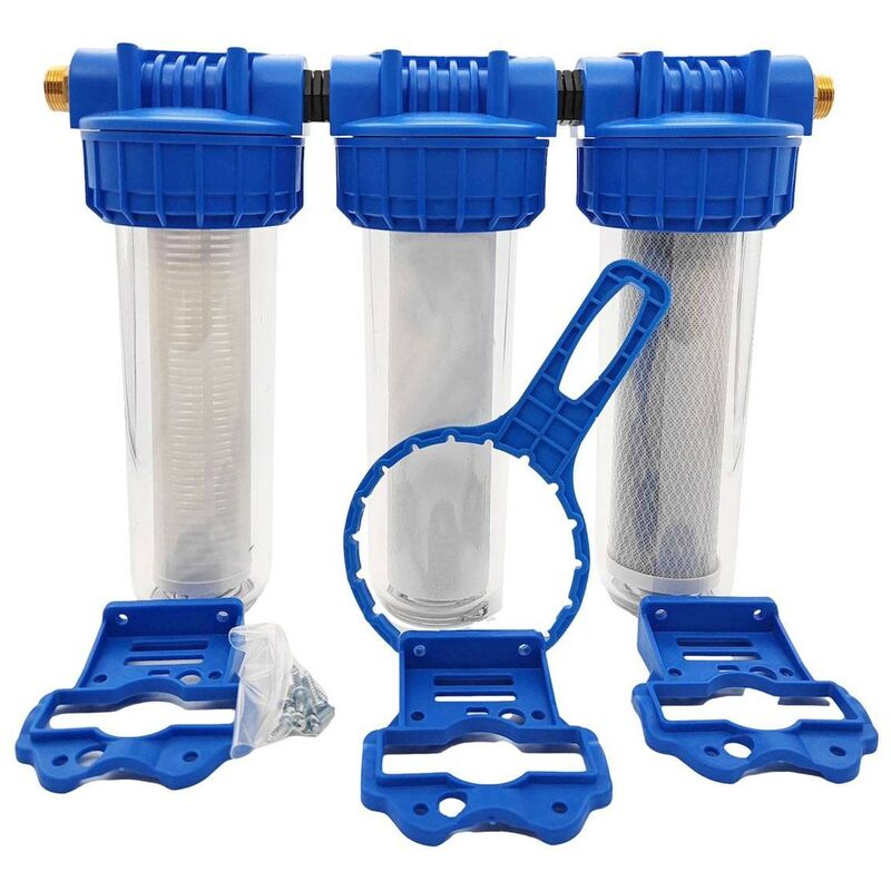 foto del prodotto portafiltro triplo 9'3 4 - 20 27 con cartuccia 60 m 20 m filtro 2 in 1 ca 5 m