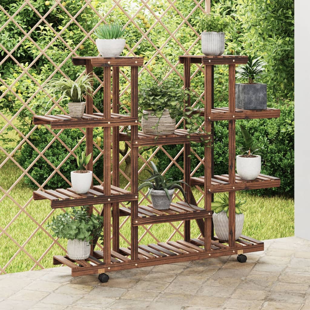 foto del prodotto portafiori con ruote 110x25x115 cm in legno massello di abetecod mxl 95688