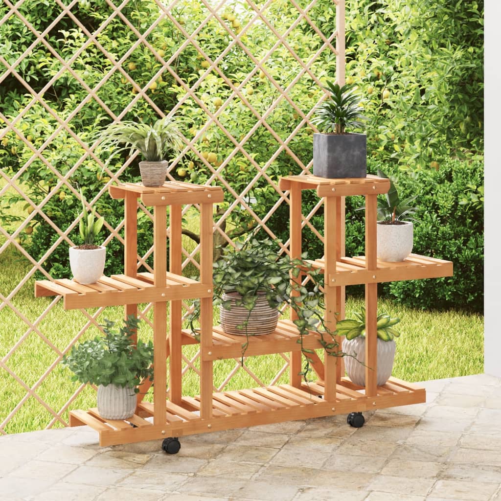 foto del prodotto portafiori con ruote 110x25x78 cm in legno massello di abete