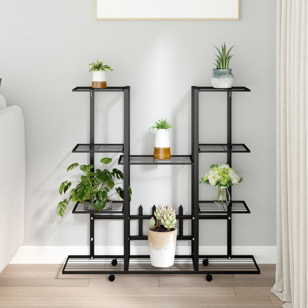 foto del prodotto portafiori con ruote 94,5x24,5x91,5 cm ferro nerocod mxl 121159