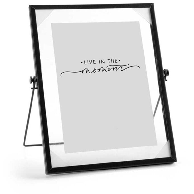 foto del prodotto portafoto verticale da tavolo in metallo 15x20 cm in colore nero