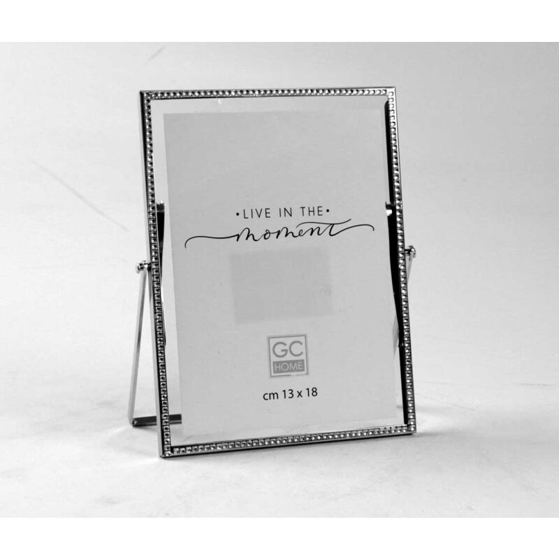 foto del prodotto portafoto verticale in metallo 13x18 cm colore silver