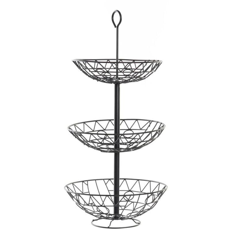 foto del prodotto portafrutta dkd home decor nero metallo geometrico 28 x 28 x 58 cm
