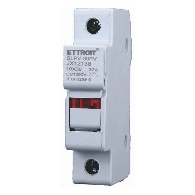 foto del prodotto portafusibile modulare dc fotovoltaico 1p 1m d10x38mm 32a dc 1000v ip20 iec60269 6 ettroit
