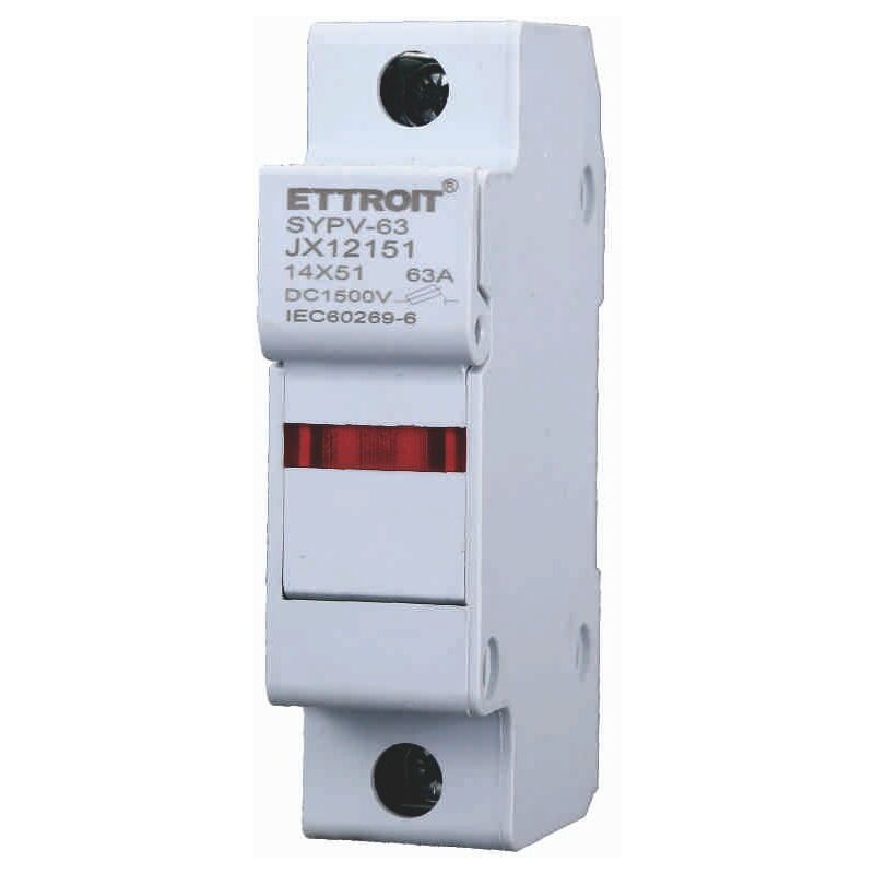 foto del prodotto portafusibile modulare dc fotovoltaico 1p 1m d14x51mm 63a dc 1000v ip20 iec60269 6 ettroit