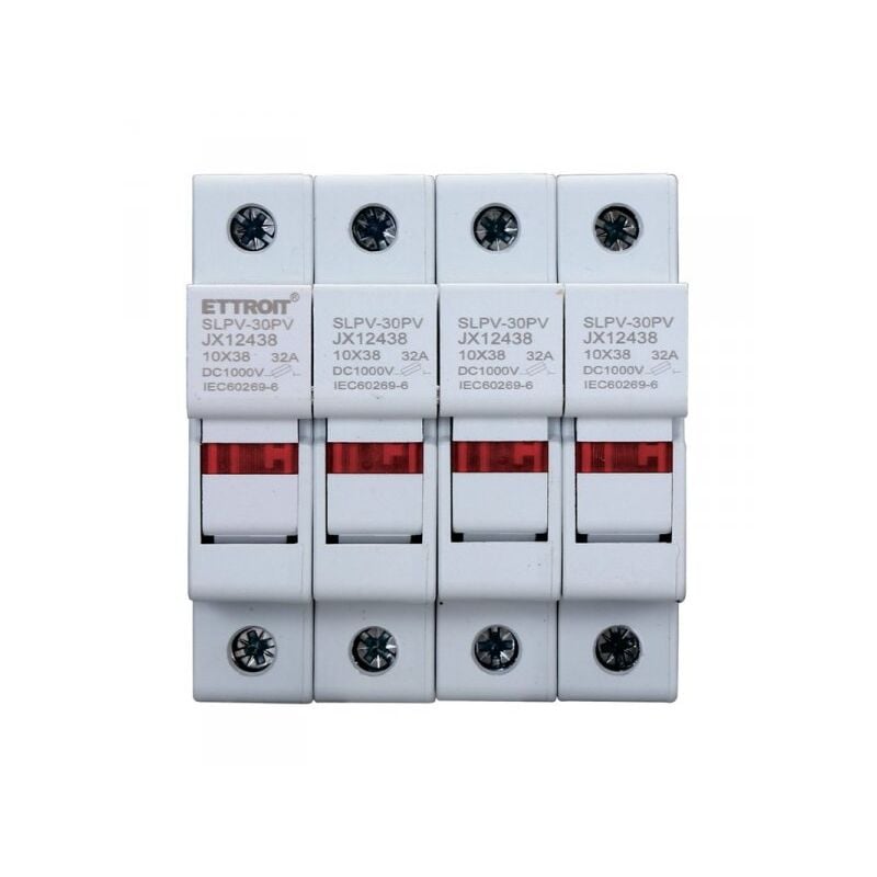 foto del prodotto portafusibile modulare dc fotovoltaico 4p 4m d10x38mm 32a dc 1000v ip20 iec60269 6 ettroit