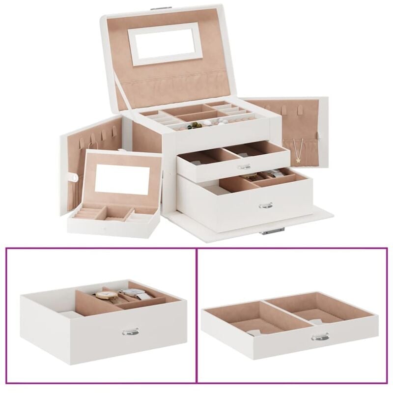 immagine 0 del prodotto portagioie a 3 strati con specchio bloccabile 26x18x17,5 cm vidaxl