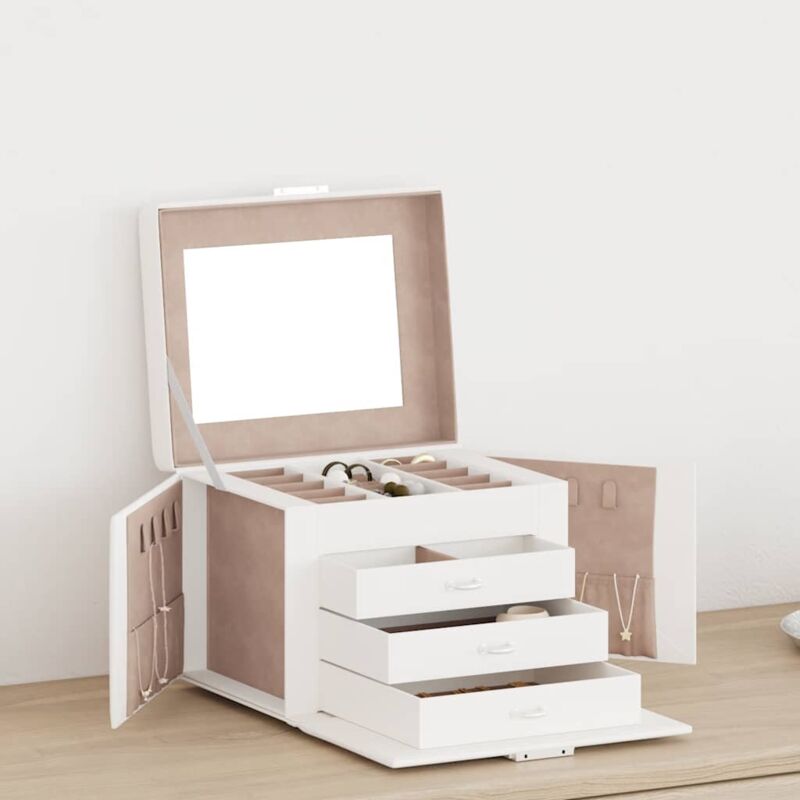 foto del prodotto portagioie a 4 strati con specchio bloccabile 22,5x17,5x16,5 cm vidaxl