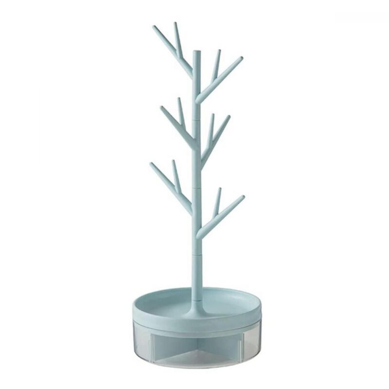 foto del prodotto portagioie a forma di ramo con base girevole e torre portaoggetti ad albero, utilizzato come supporto per anelli, orecchini, collane e bracciali,