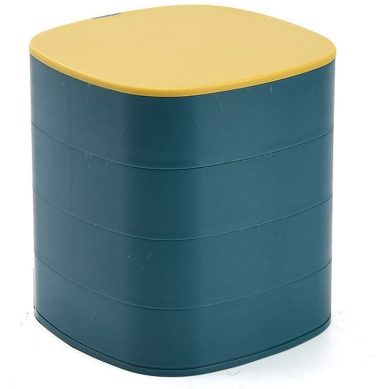 foto del prodotto portagioielli girevole portagioielli porta mini orecchini portagioielli giallo blu