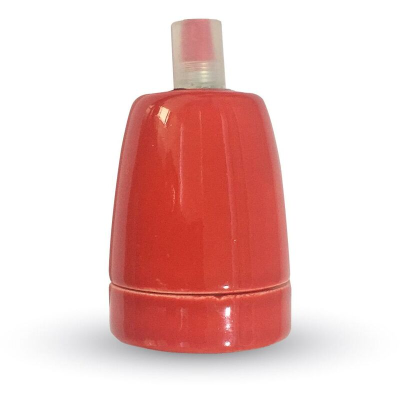 foto del prodotto portalamapda in porcellana rosso