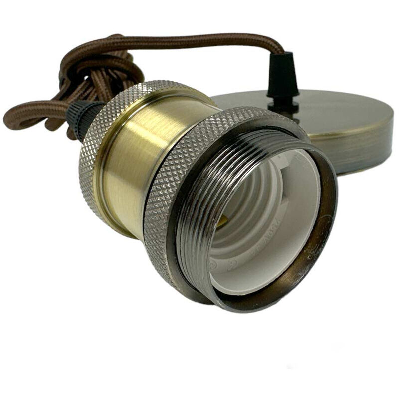 foto del prodotto portalampada a sospensione cavo in corda 2 metri vintage lampada da soffitto retr per lampadine e27 bronzo